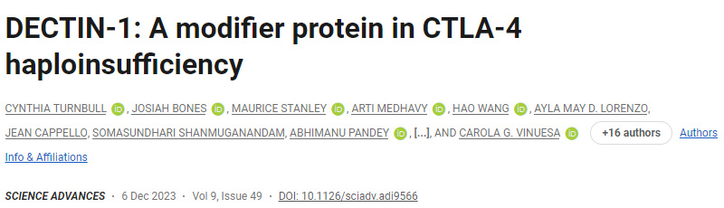 DECTIN-1：CTLA-4單倍充足性的修飾蛋白